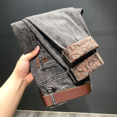 Novi dolazak Hlače u korejskom stilu Muške luksuzne Harajuku dizajnerske kaubojske Kpop marke Denim Slim pencil hlače Muške traperice za jesen