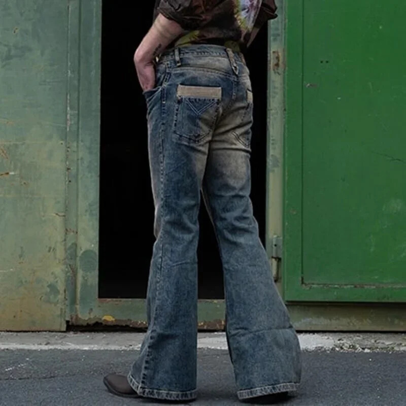 Vintage Ανδρικά μεγάλα τζιν Ανδρικά νεανικά Four Seasons Casual βαθύ μπλε τζιν παντελόνι 2023 Μόδα ψηλόμεσο παντελόνι Streetwear