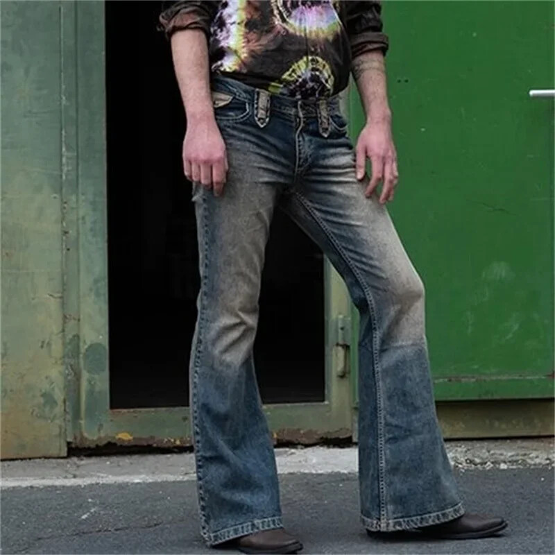 Vintage Ανδρικά μεγάλα τζιν Ανδρικά νεανικά Four Seasons Casual βαθύ μπλε τζιν παντελόνι 2023 Μόδα ψηλόμεσο παντελόνι Streetwear