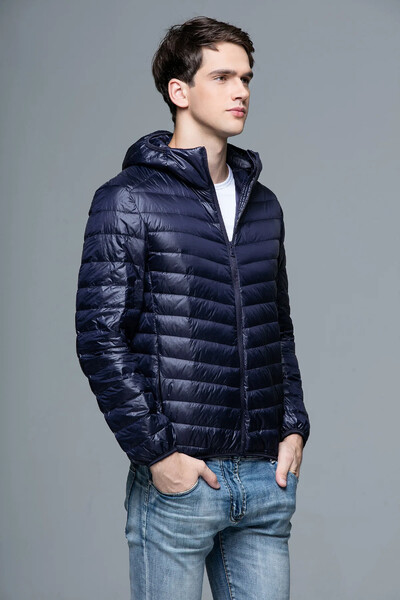 Duck Down Jacket Muškarci s kapuljačom, kratka labava prevelika majica s kapuljačom Ultra lagane bijele pačje puh jakne Warm Duck Outwear Hoodies Veleprodaja