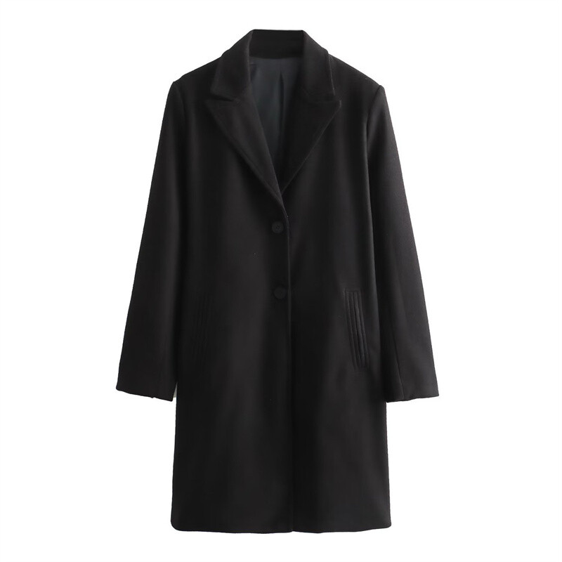 Sieviešu vilnas mētelis Retro vienrindas masīva garā jaka Sieviešu mīkstie mēteļi Ielu apģērbi mētelis rudens ziema