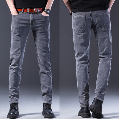 Μοντέρνα ανδρικά ρετρό πλυμένα Snowflake Slim Fit Κλασικό τζιν Ανδρικό casual Street Skateboarding τζιν παντελόνι Stretch στενό παντελόνι