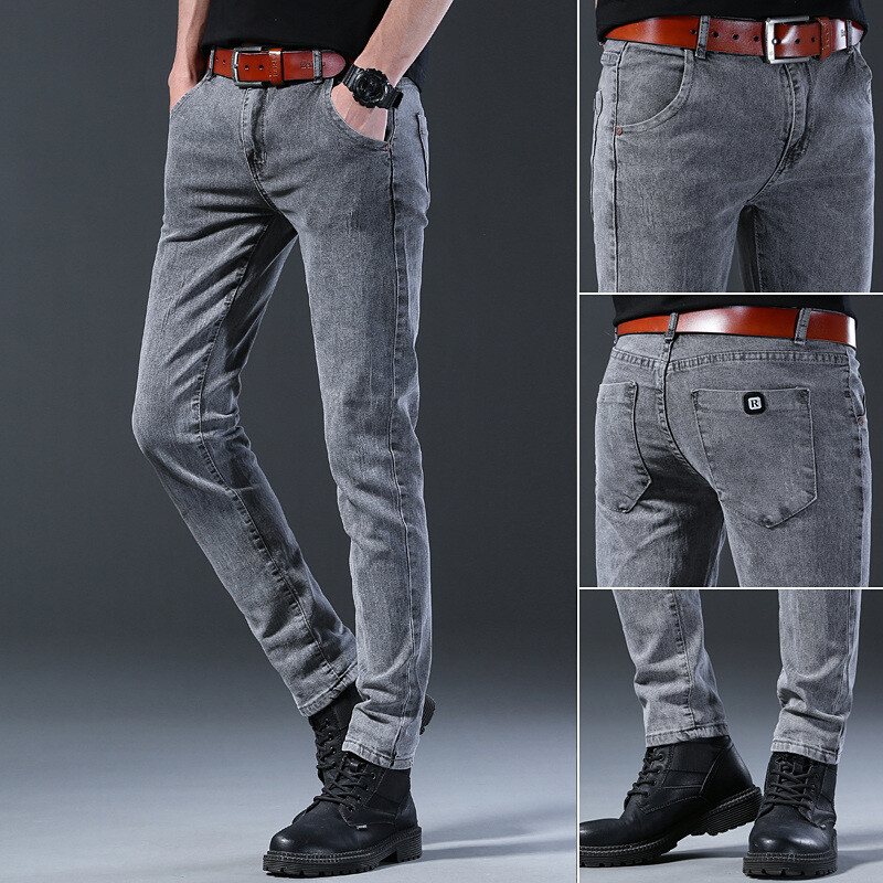 Μοντέρνα ανδρικά ρετρό πλυμένα Snowflake Slim Fit Κλασικό τζιν Ανδρικό casual Street Skateboarding τζιν παντελόνι Stretch στενό παντελόνι