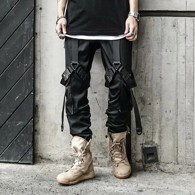 TPJB Joggeri noi Pantaloni cargo pentru bărbați Casual Hip Hop Hit Color Buzunar Pantaloni pentru bărbați Pantaloni de sport Streetwear Panglici Pantaloni Techwear