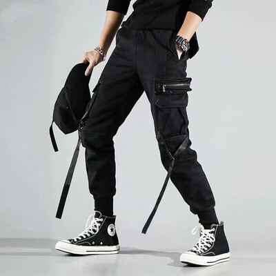 TPJB Joggeri noi Pantaloni cargo pentru bărbați Casual Hip Hop Hit Color Buzunar Pantaloni pentru bărbați Pantaloni de sport Streetwear Panglici Pantaloni Techwear