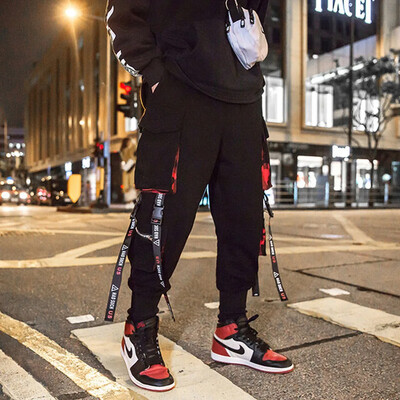 TPJB Joggeri noi Pantaloni cargo pentru bărbați Casual Hip Hop Hit Color Buzunar Pantaloni pentru bărbați Pantaloni de sport Streetwear Panglici Pantaloni Techwear