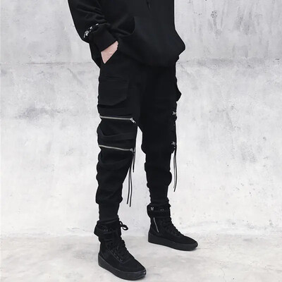 TPJB Joggeri noi Pantaloni cargo pentru bărbați Casual Hip Hop Hit Color Buzunar Pantaloni pentru bărbați Pantaloni de sport Streetwear Panglici Pantaloni Techwear