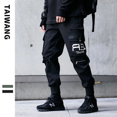 TPJB Joggeri noi Pantaloni cargo pentru bărbați Casual Hip Hop Hit Color Buzunar Pantaloni pentru bărbați Pantaloni de sport Streetwear Panglici Pantaloni Techwear