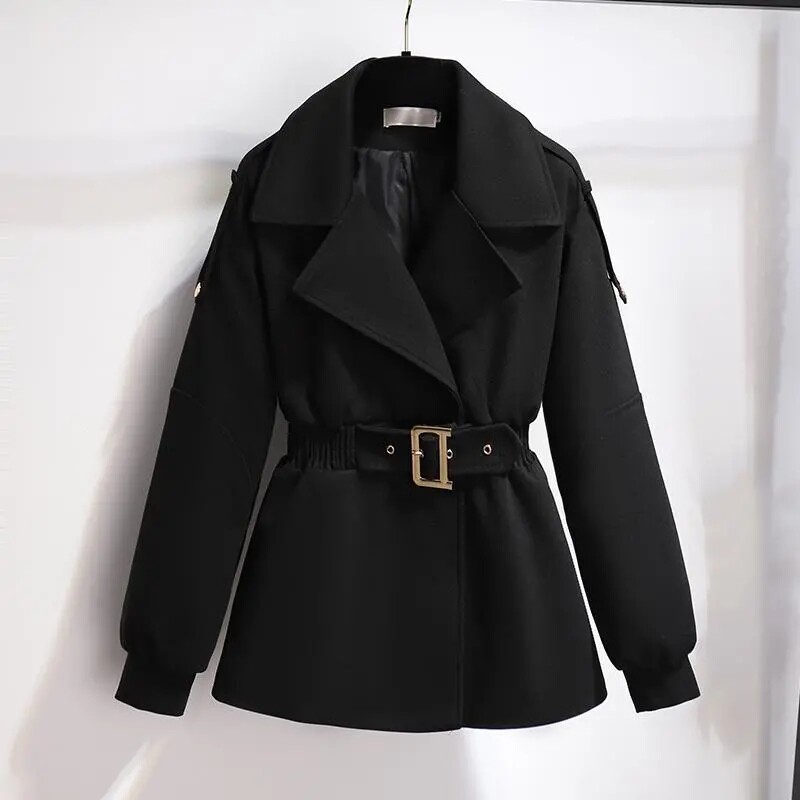 2024, noi, toamnă iarnă, paltoane de lână, pentru femei, lungi, lungi, largi, guler, jachetă subțire de lână pentru femei, pardesiu ocazional, topuri pentru femei