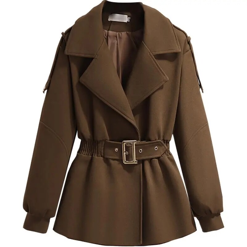 2024, noi, toamnă iarnă, paltoane de lână, pentru femei, lungi, lungi, largi, guler, jachetă subțire de lână pentru femei, pardesiu ocazional, topuri pentru femei