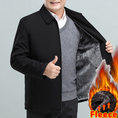 Debela topla muška zimska jakna 2024, nova muška poslovna muška jakna od flisa, jesen, zima, parka, klasični ležerni muški zimski kaput, crni