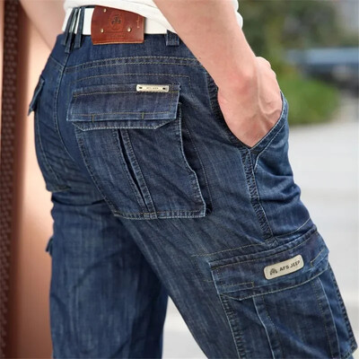 Ανδρικά τζιν Cargo Big Size 29-40 42 Casual Military Jeans Ανδρικά Ρούχα 2020 Νέα Υψηλής Ποιότητας