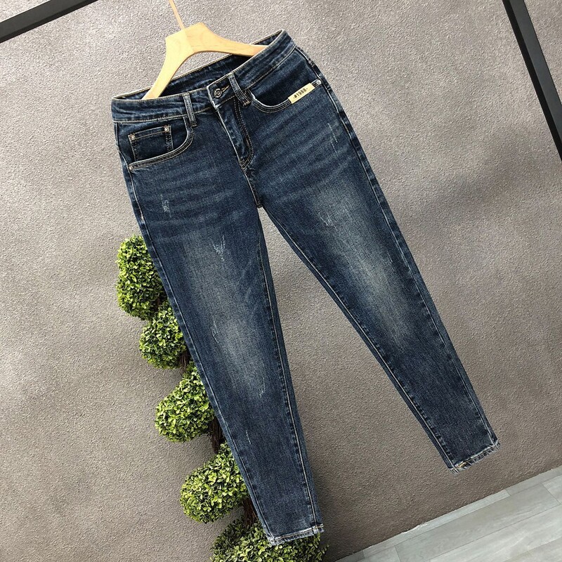Îmbrăcăminte de lux coreeană de modă Blugi de blugi pentru bărbați, subțiri, primăvară, toamnă, ocazional, blugi pentru bărbați de marca de lux de designer
