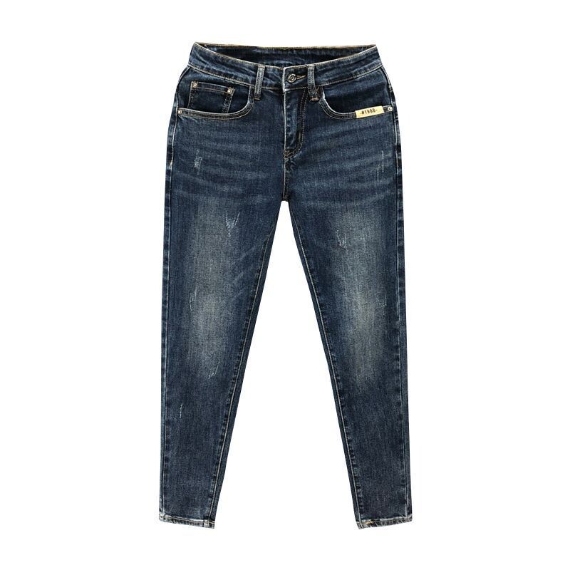 Îmbrăcăminte de lux coreeană de modă Blugi de blugi pentru bărbați, subțiri, primăvară, toamnă, ocazional, blugi pentru bărbați de marca de lux de designer