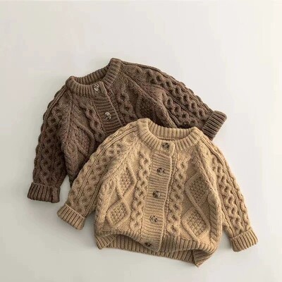 Moda pentru bebeluși fetițe băieți tricot cardigan sugari copil mic pulover toamnă iarnă primăvară tricotaje haine pentru bebeluși 12 m-7 ani