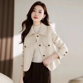 Υψηλής ποιότητας μόδας Κοντό βελούδινο μάλλινο παλτό διπλής όψεως Νέο γυναικείο φθινόπωρο 2024 χειμωνιάτικο casual μάλλινο παλτό Γυναικείο μπουφάν