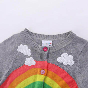 Mudkingdom Toddler Girl Boy Cardigan Πουλόβερ Ελαφρύ Rainbow Clouds πλεκτά εξωτερικά ρούχα για παιδιά Βαμβακερά ρούχα άνοιξη φθινόπωρο