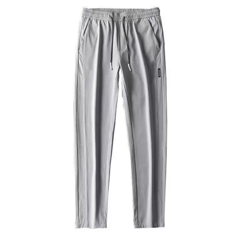 Pantaloni din mătase de gheață pentru bărbați de vară, ultra subțiri, respirabili, largi, versatili, drepți, casual, elastici, uscare rapidă, pentru bărbați, casual, pa
