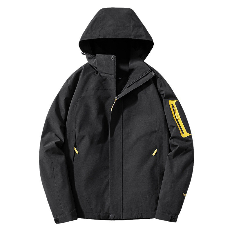 DIMUSI Jachetă de schi impermeabilă pentru bărbați de munte Jachetă de ploaie rezistentă la vânt, primăvară, toamnă, în aer liber, jachetă de schi cu glugă caldă, îmbrăcăminte 5XL