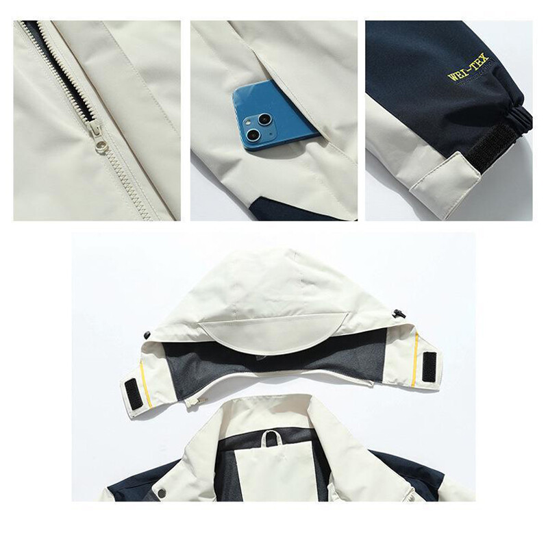 DIMUSI Jachetă de schi impermeabilă pentru bărbați de munte Jachetă de ploaie rezistentă la vânt, primăvară, toamnă, în aer liber, jachetă de schi cu glugă caldă, îmbrăcăminte 5XL