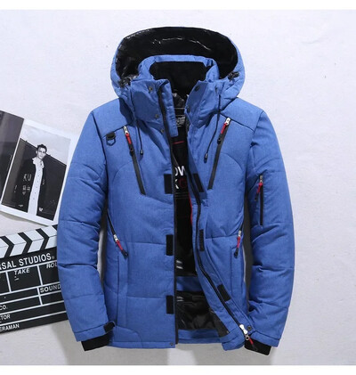 Νέα χειμωνιάτικα ανδρικά κουκούλα casual φουσκωτά μπουφάν Λευκά παλτό με πούπουλα πάπιας Υψηλής ποιότητας ανδρικά αντιανεμικά θερμά χειμωνιάτικα πάρκα Μέγεθος 5