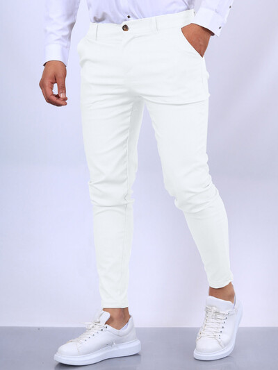 Pantaloni de jogger pentru bărbați noi, skinny, moale, elastici, de afaceri, pantaloni tip creion, pantaloni slim fit, ocazional, cu talie mijlocie, la moda londoneze.