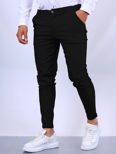 Pantaloni de jogger pentru bărbați noi, skinny, moale, elastici, de afaceri, pantaloni tip creion, pantaloni slim fit, ocazional, cu talie mijlocie, la moda londoneze.