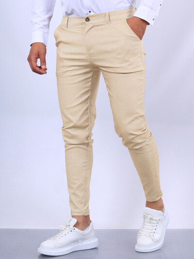Pantaloni de jogger pentru bărbați noi, skinny, moale, elastici, de afaceri, pantaloni tip creion, pantaloni slim fit, ocazional, cu talie mijlocie, la moda londoneze.