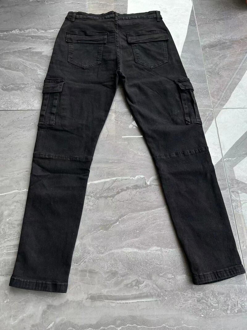 Ανδρικό τζιν παντελόνι Casual ανδρικό παντελόνι πολλαπλής τσέπης Μόδα Τζιν παντελόνι Ανδρικές τσέπες στο πλάι Cargo τζιν ανδρικά ρούχα