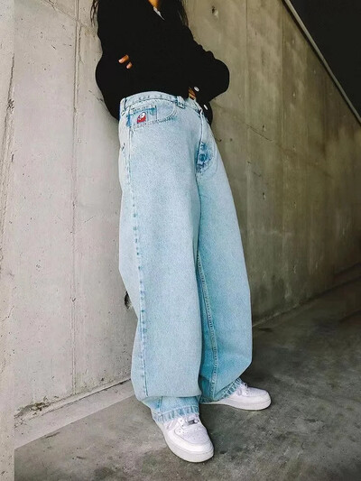 Y2K Golf Trap Wang farmernadrág férfiaknak Utcai ruházat táskás farmerek Hímzés farmer szabadidő Egyszerű tehernadrág Női farmer Mujer Hot
