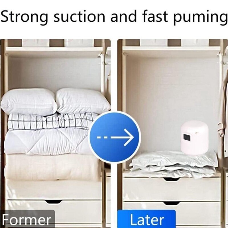 Vakuumsūknis elektriskais gaisa sūknis Vakuuma hermētisks kompresijas maisiņš apģērbu uzglabāšanas maisiņiem Elektriskā blīvēšanas mašīna