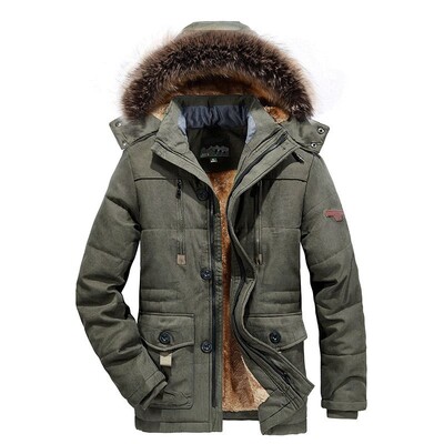 Férfi hosszú téli dzsekik Kapucnis meleg Parkák Polár pehelykabátok Új divatos Férfi télikabátok Outdoor Alkalmi dzsekik 7XL méret