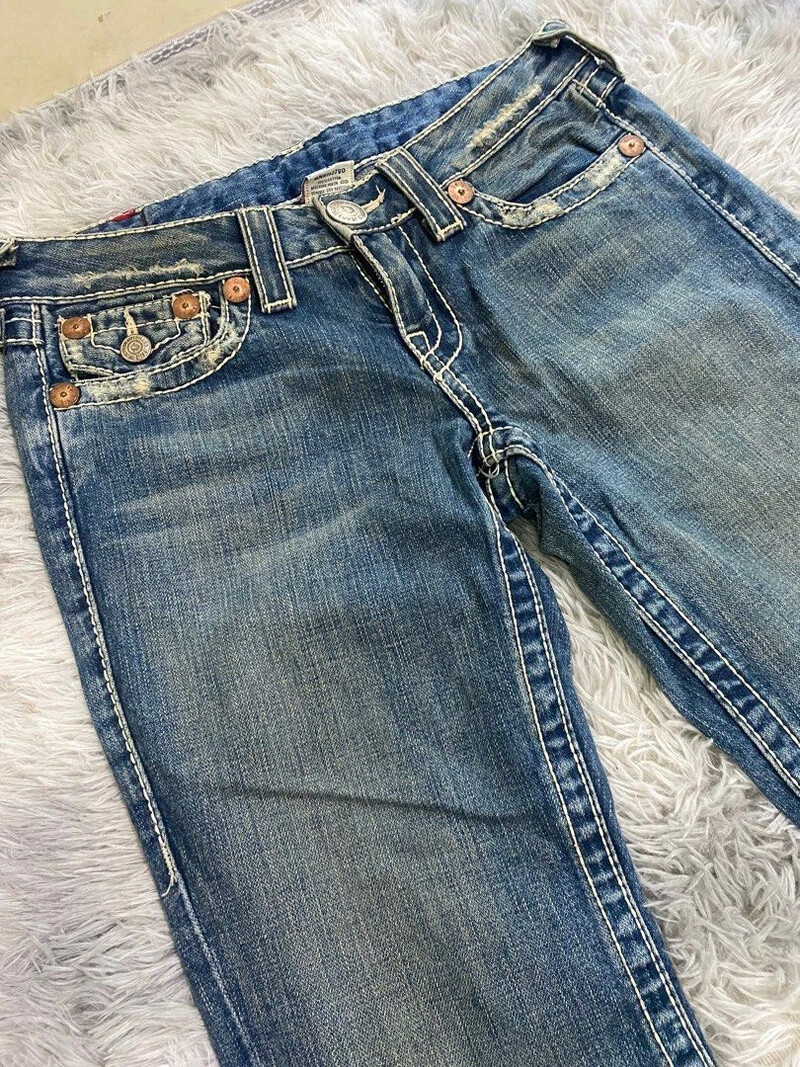 Pantaloni casual brodați gotici retro denim de stradă, stil Y2K, blugi cu picioare drepte, pantaloni de modă Harajuku cu talie înaltă, noi