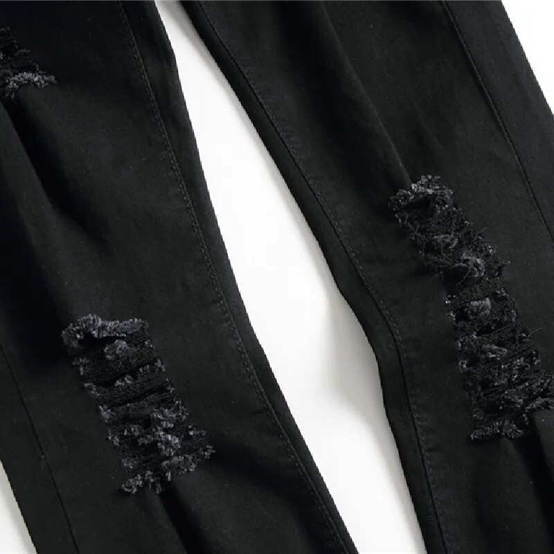 Proljetne muške jednostavne rastezljive poderane uske traperice za muškarce, elegantne uske traper hlače s rupama, muške olovke