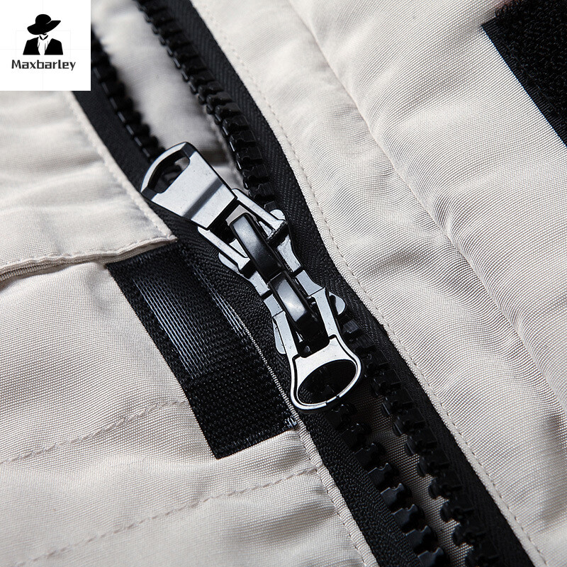 Jachetă cu puf de iarnă pentru bărbați, Coreea de Sud, pentru alergare, guler de blană, cu glugă, de lux, albă, din puf de rață, parcă pentru bărbați, rezistentă la frig.