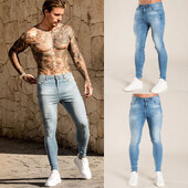 Blugi skinny de modă bărbați pentru băieți Blugi subțiri din bumbac elastic clasic Pantaloni de denim elastic pentru bărbați de înaltă calitate, negru, îmbrăcăminte casual pentru bărbați