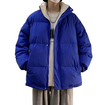 Зимно яке Мъжки Streetwear Fleece Parkas Палто Мъжко свободно яке Bubble Jacket Топли палта със стойка яка Унисекс Puffer Нови дрехи