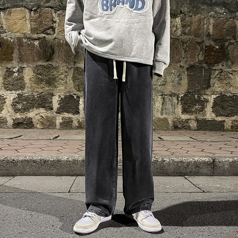 Bărbați Nouă modă Culoare uni Blugi cu draperie largi Drepți Vintage High Street Hip-hop Y2K Casual Zilnic Tragerea pantaloni largi
