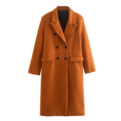 XEASY Palton de damă, de toamnă, de lână, pardesiu lung, jachete pentru femei, 2021 albastru, jachetă lungă pentru femei, cardigan, îmbrăcăminte de stradă