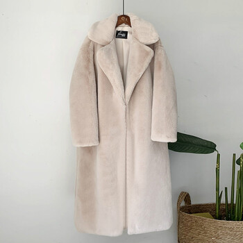 2023 New Women Winter Warm Faux Fur Height Γυναικείο Μακρύ Παλτό Γυναικείο γιακά Γυναικείο Ζεστό Παλτό Casaco Feminino