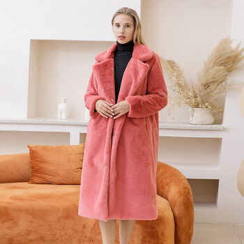 2023 New Women Winter Warm Faux Fur Height Γυναικείο Μακρύ Παλτό Γυναικείο γιακά Γυναικείο Ζεστό Παλτό Casaco Feminino