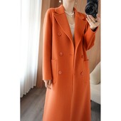 Jesen i zima Vintage dvostrani kaput od kašmira Ženski modni dugi jednobojni zimski kaput od kašmira s dvostrukim kopčanjem 2023.