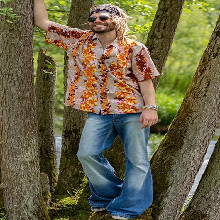 Férfi nagy flare farmerek divatos hímzés magas derekú kék csengő alsó farmer Férfi vintage bő csizma széles szárú nadrág Utcai ruházat