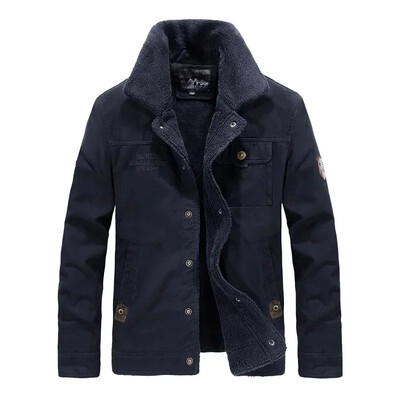 Talvine fliisvoodriga teksajakk Meeste kvaliteetne paksendatud lambavill soe Parka Outdoor Matkamatkamiseks Külmakindel töömantel