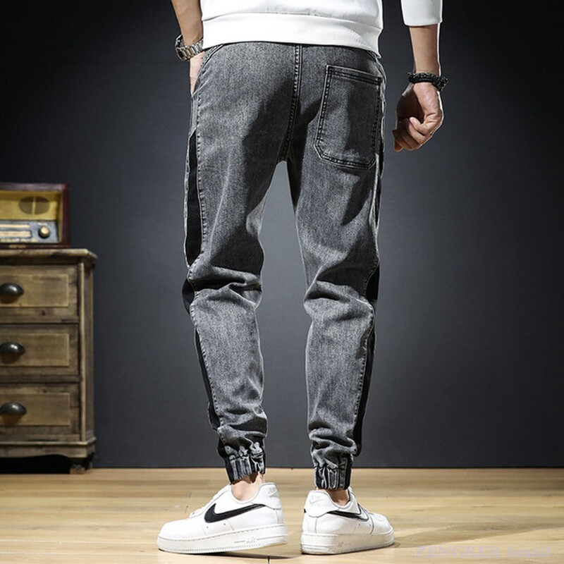 La modă fat guy primăvară plus mărime denim pantaloni drepti elastici largi plus fat plus blugi pantaloni bărbați 7xl130 kg