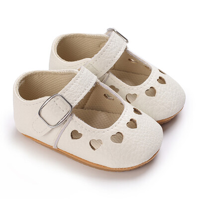 Pantofi pentru nou-născut Bebeluși Fete Classic Love Heart Talpă din cauciuc Anti-alunecare PU Pantofi de rochie First Walker Toddler Patuț