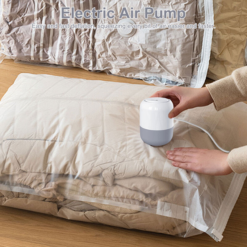 Elektriskais gaisa sūknis vakuuma uzglabāšanas maisiņiem Vietas taupīšanas mini vakuuma blīvēšanas mašīna dažādiem vakuuma blīvēšanas maisiņiem