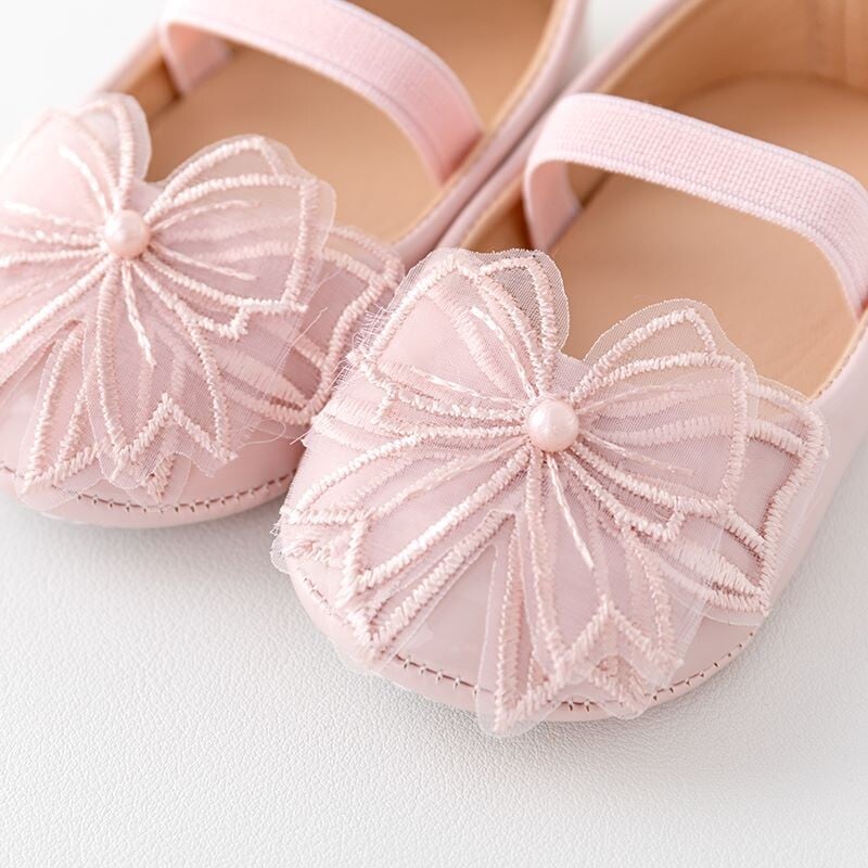 Mergaičių batai naujagimiui 0–9–15 mėnesių Aukštos kokybės blizgūs PU mieli „Bowknot“ batai vakarėliui pavasariui ir vasarai, nauja mada