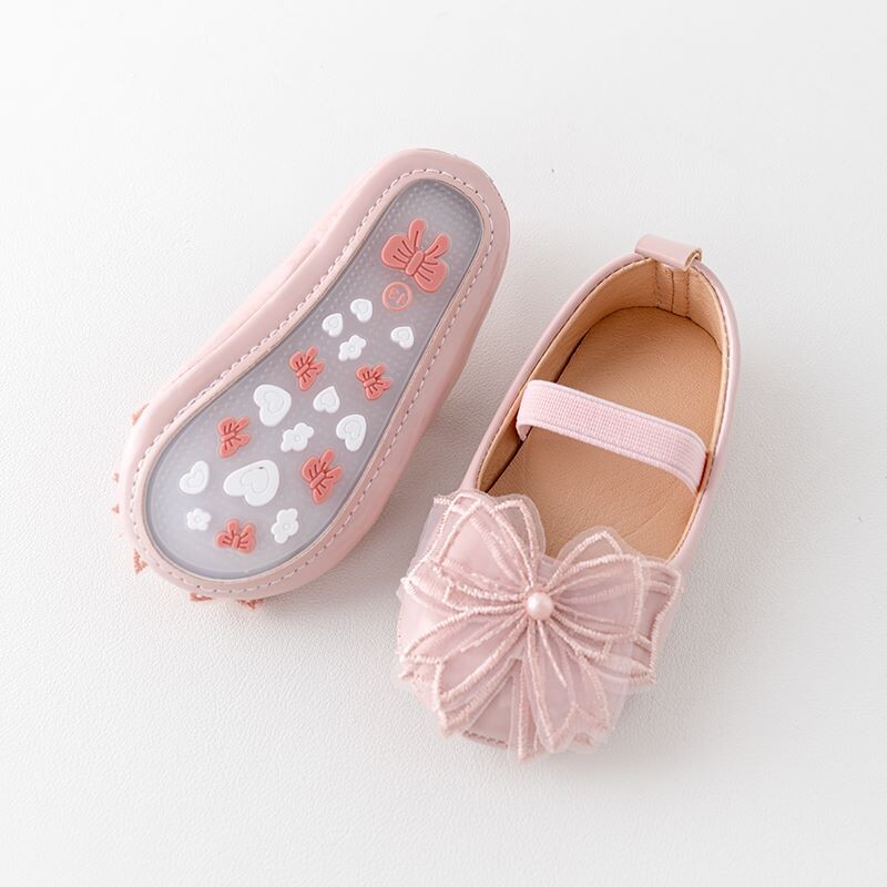 Mergaičių batai naujagimiui 0–9–15 mėnesių Aukštos kokybės blizgūs PU mieli „Bowknot“ batai vakarėliui pavasariui ir vasarai, nauja mada
