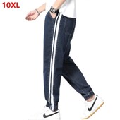 Proljeće Ljeto Opuštene ležerne traperice Muške plus udobne traperice za noge, muške traperice 9XL Ekstra velike veličine Harlan duge hlače 10XL